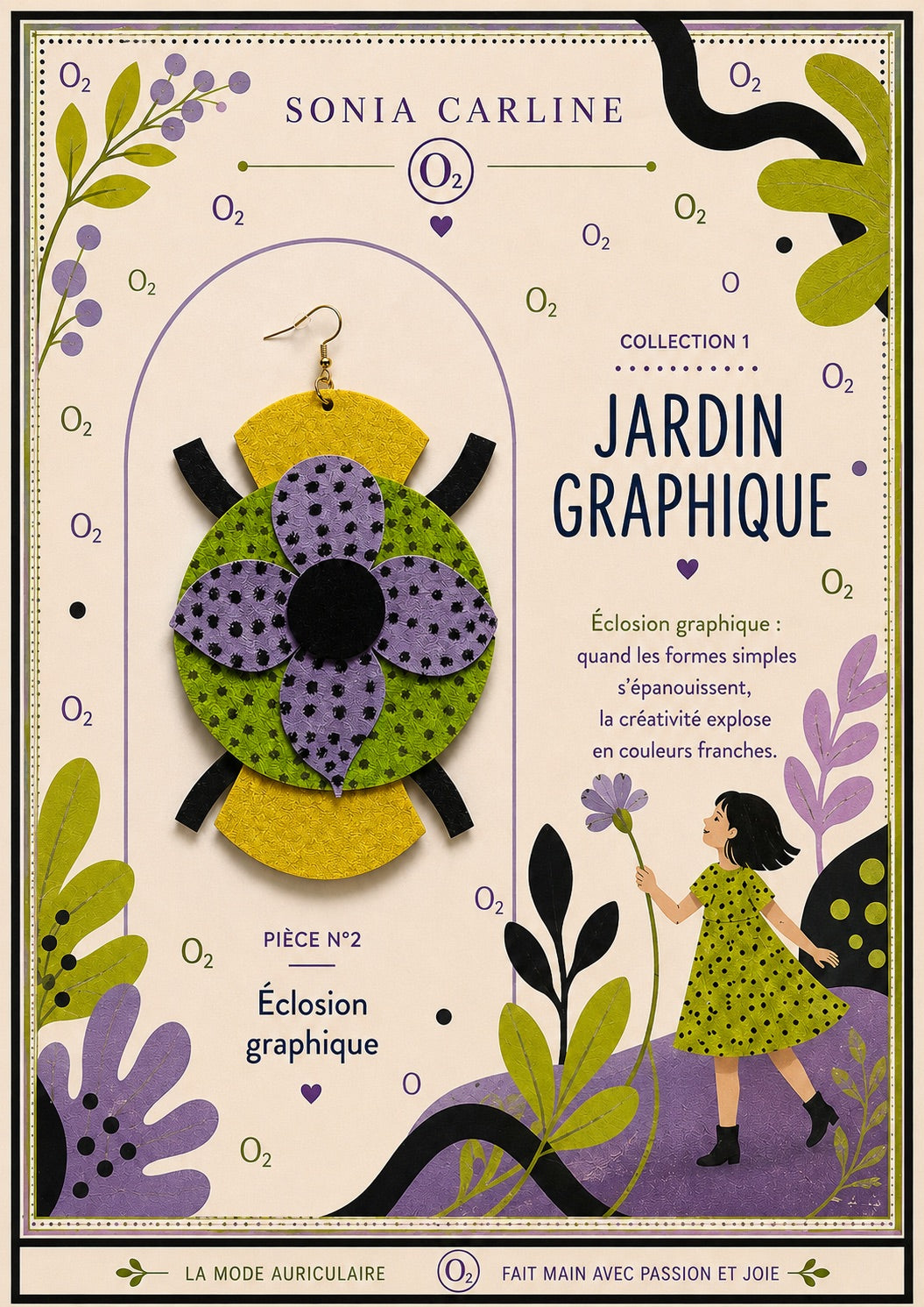 Éclosion graphique - Collection Jardin Graphique -  PIÈCE N°2